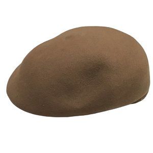 Country Gentleman Tan 100% Wool Newsboy Cabbie Flat Cap Hat Mens M Med Vintage